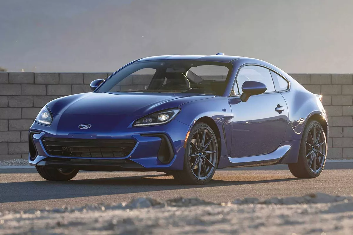 A picture of the 2022 Subaru BRZ on the road.