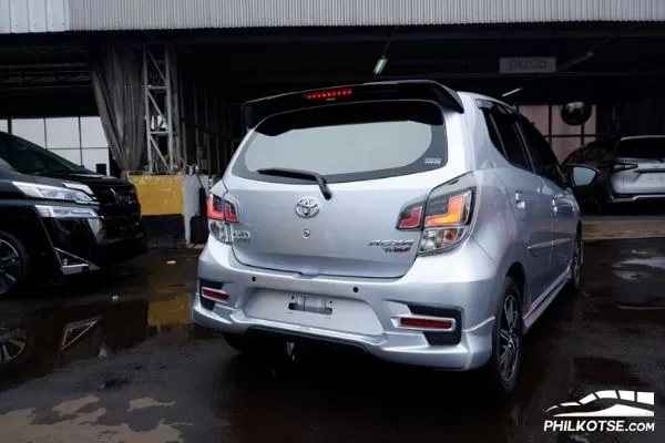 Rear view of Toyota Agya