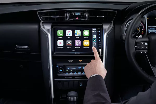 A picture of the 2020 Toyota Fortuner's updated touchscreen