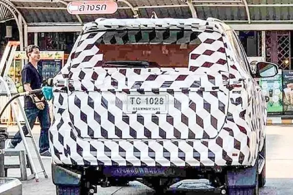 A picture of the Fortuner test unit's rear end