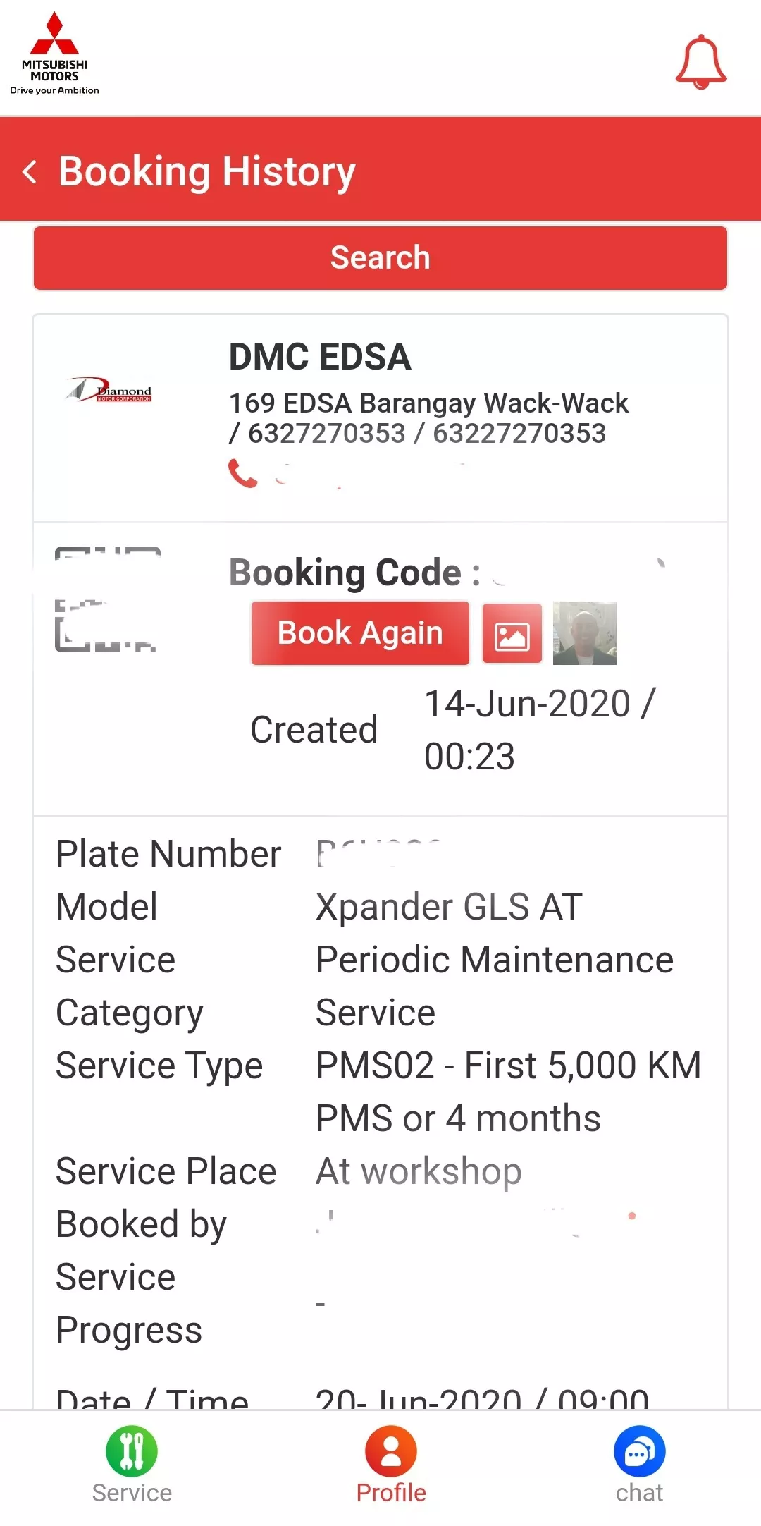The app stores your vehicle's service records for easy monitoring and reference MSC app 2