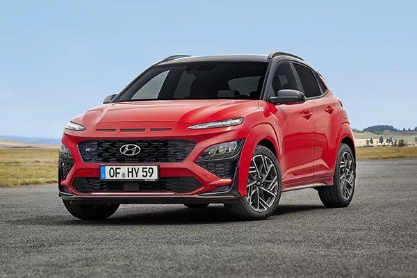 A picture of the front of the 2021 Hyundai Kona N-Line