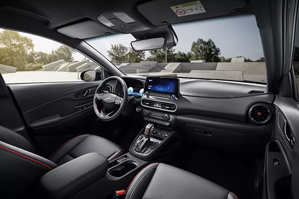 A picture of the interior of the 2021 Hyundai Kona
