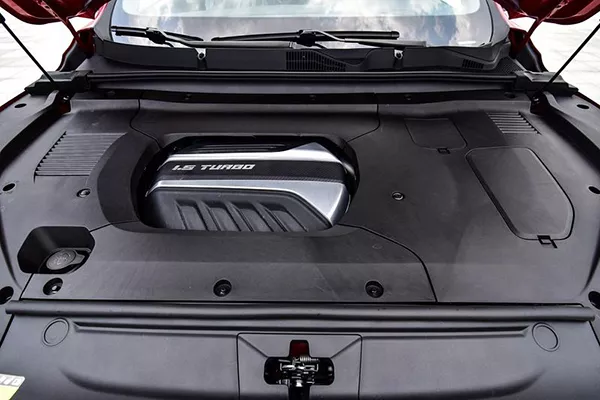 A picture of the D60's engine bay.