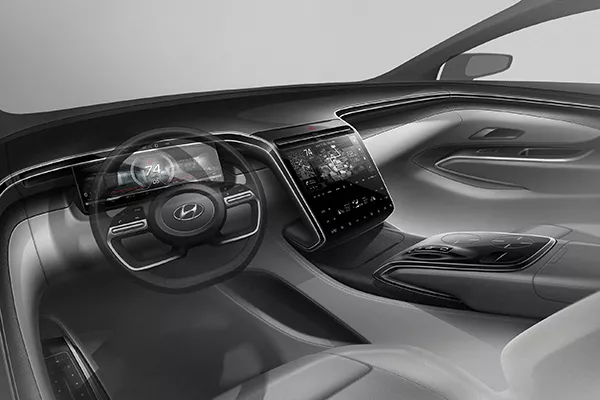 A picture of the interior of the upcoming 2021 Hyundai Interior