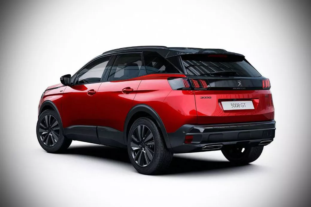 The Hybrid4 300 power definitely backs up its classy looks A picture of the rear of the 3008 GT