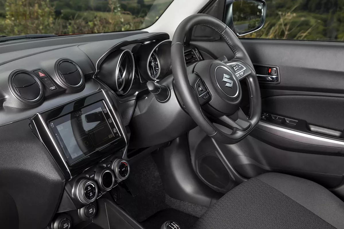 The interior of the UK-Spec Swift Hybrid