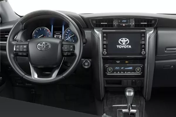 A picture of the interior of the Fortuner LTD.