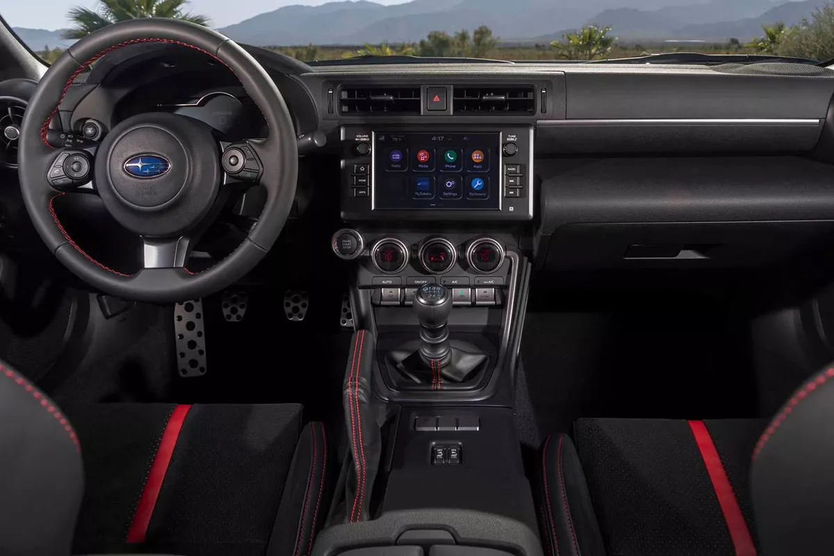 The 2022 Subaru BRZ's cockpit A Picture of the interior of the Subaru BRZ 2022