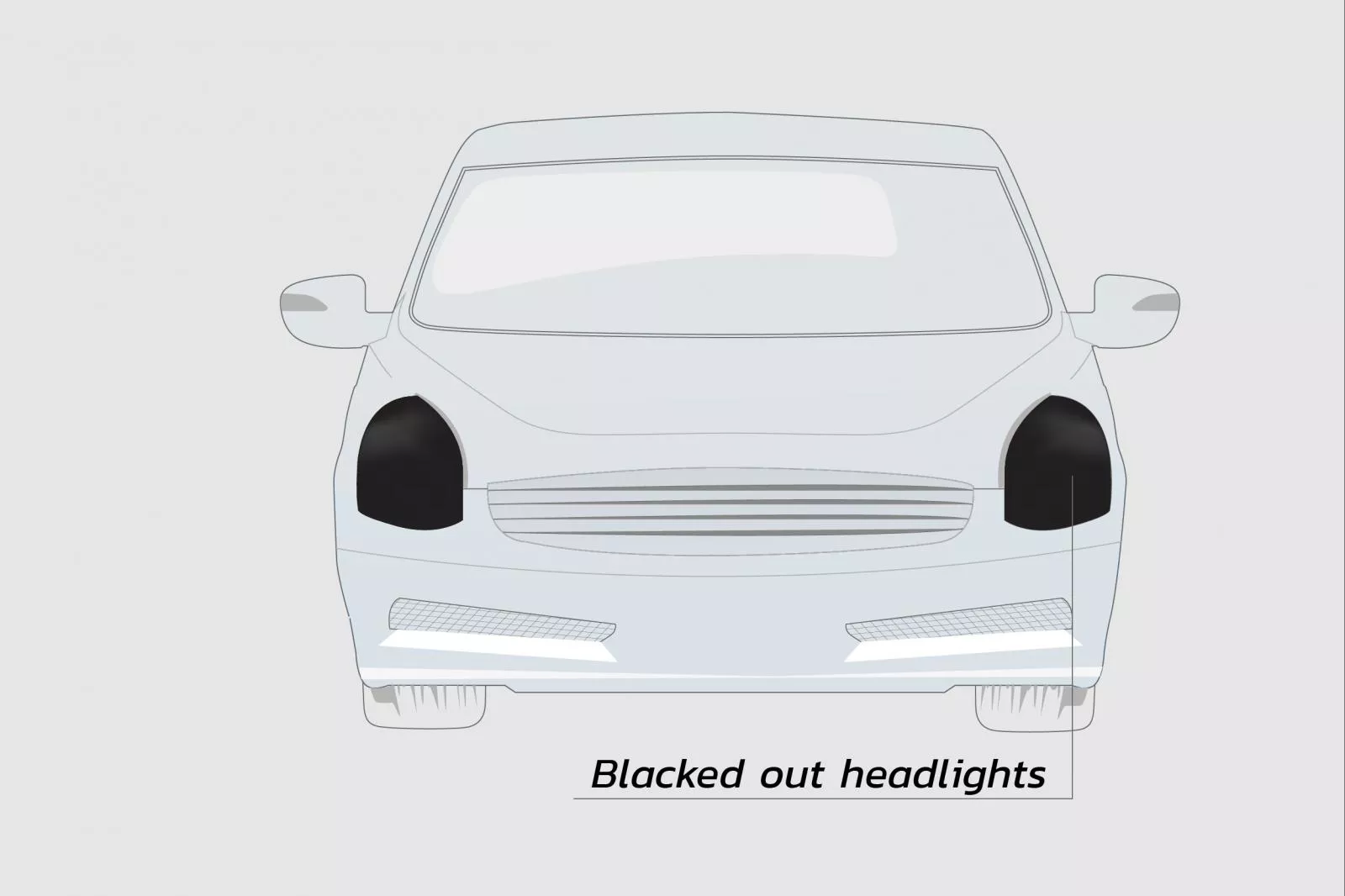 Blacked-out car headlights