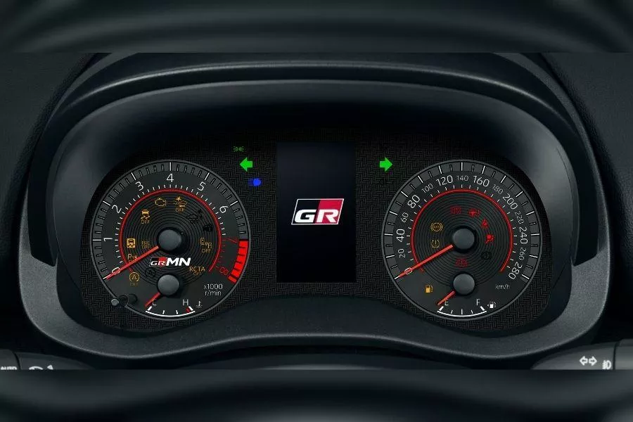 A picture of the GRMN Yaris' pre-production gauge cluster