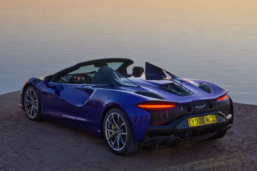 A picture of the rear of the McLaren Artura Spider