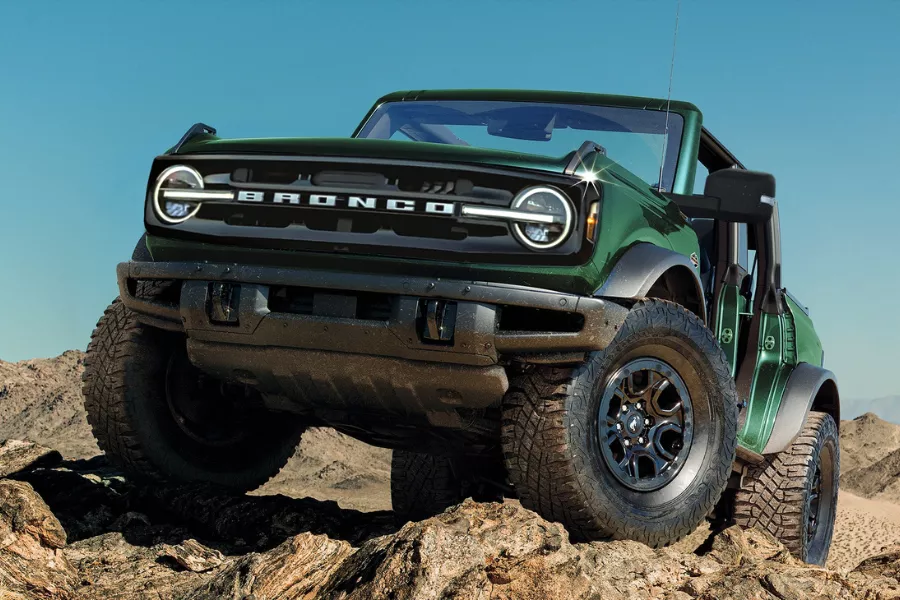 Ford Bronco going offroad. 