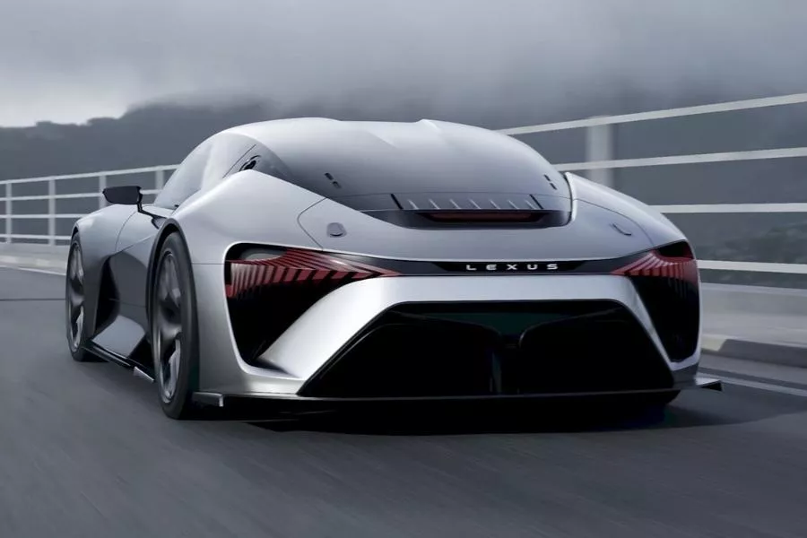 The Lexus sports car concept comes with a striking rear design A picture of the rear of the Lexus sports car concept