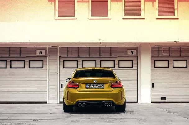 The rear of 2018 BMW M2 Facelift