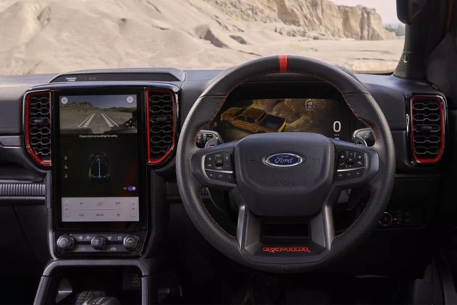 A picture of the interior of the 2022 Ford Ranger Raptor
