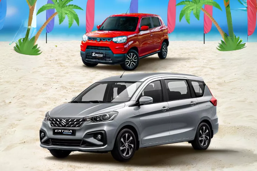 This promo provides cash discounts and low downpayment schemes for the S-Presso and Ertiga Hybrid