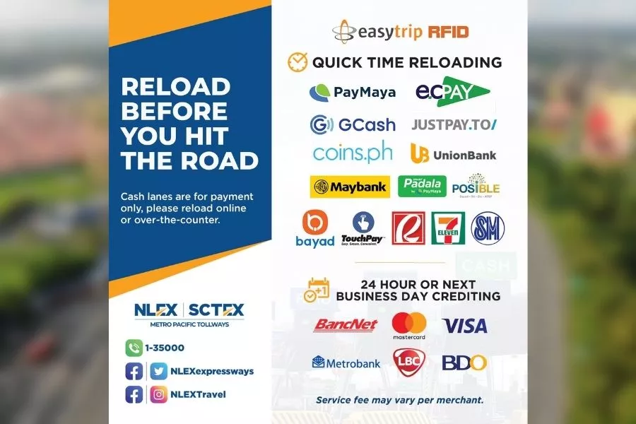 NLEX Easytrip RFID reload balance