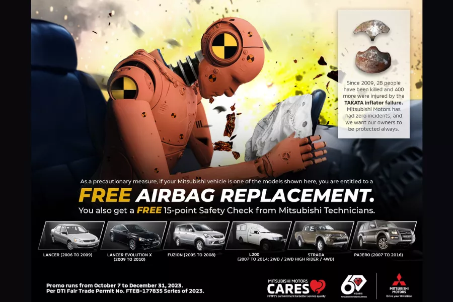 Mitsubishi PH free airbag replacement service campaign