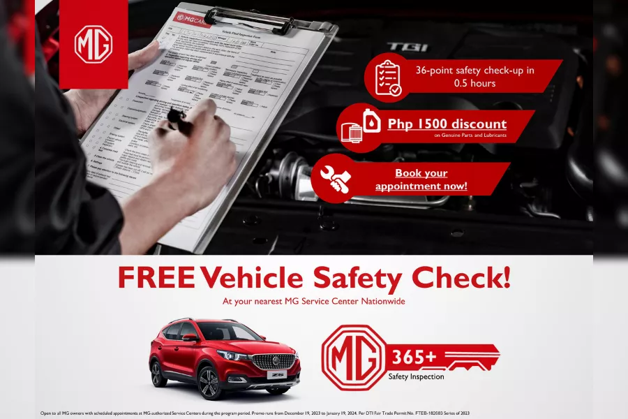 A picture of the MG free check up promo poster. 