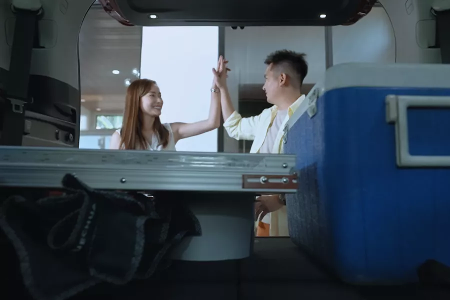 With all seats folded down, this model has a total of 2,395 liters of cargo room A view from the trunk