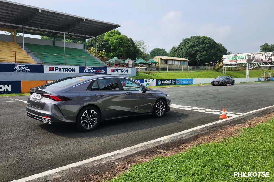 Getting ready to show off its braking power