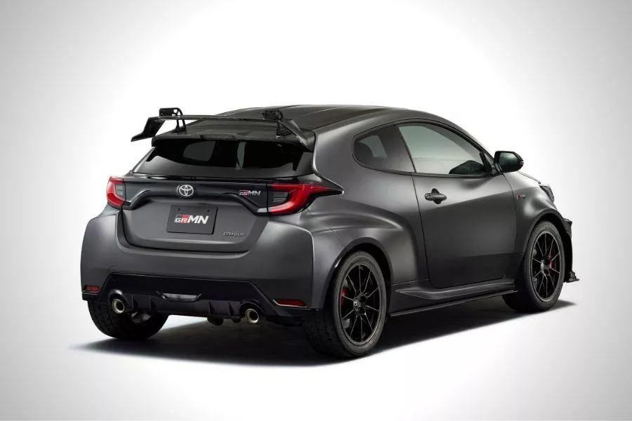 A picture of the rear of the GRMN Yaris Circuit package rear.