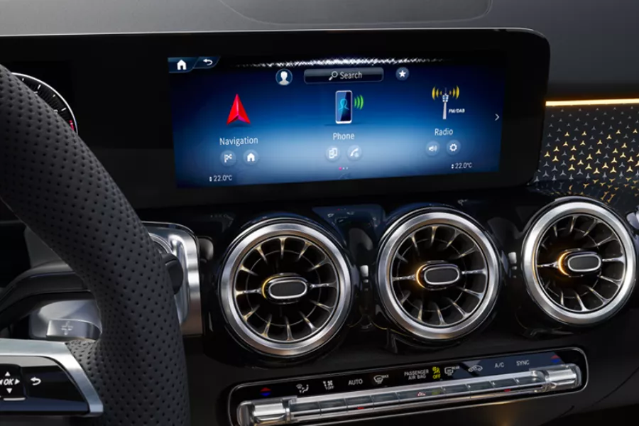 The GLB's MBUX central display