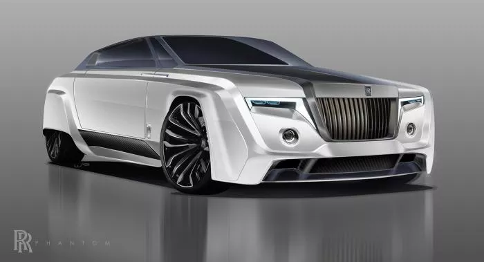 angular front of the 2050 Rolls-Royce Phantom