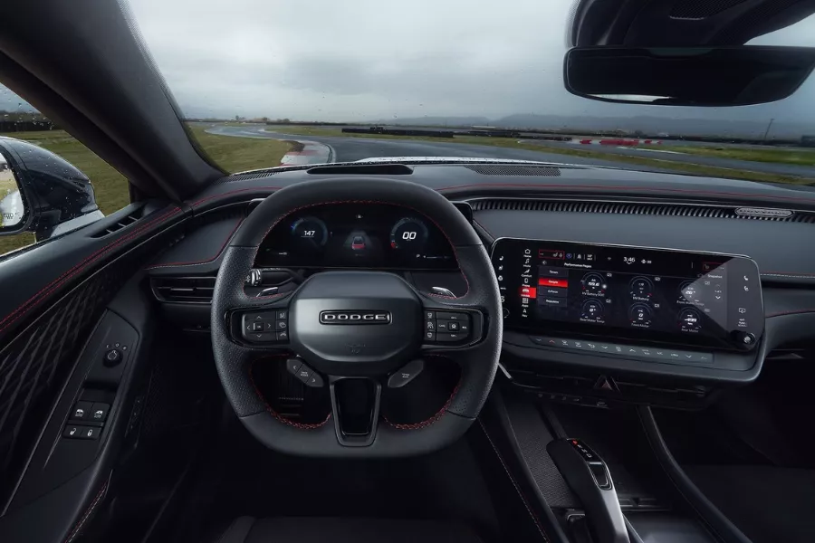 A closer look at the all-new EV's steering wheel and digital instrument cluster