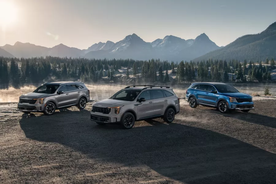 A picture of the 2024 Kia Sorento lineup. 