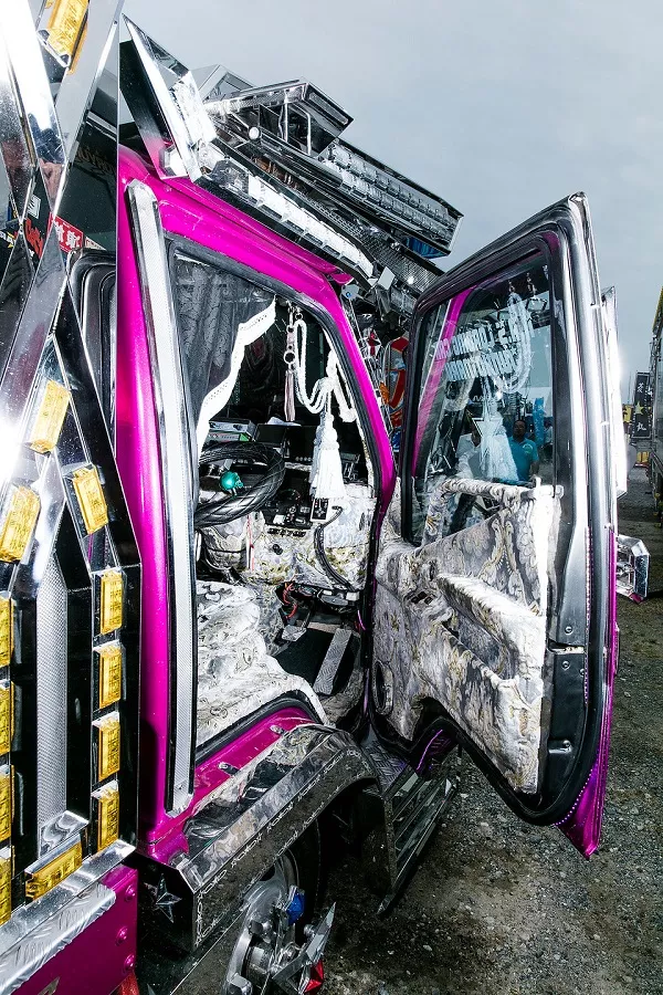 decorated cabin of Dekotora tuned trucks