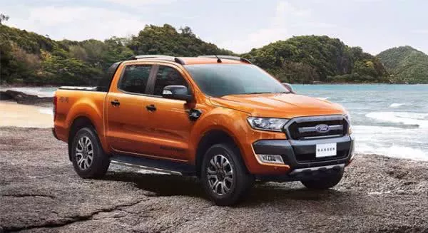 Orange Ford Ranger angular front view