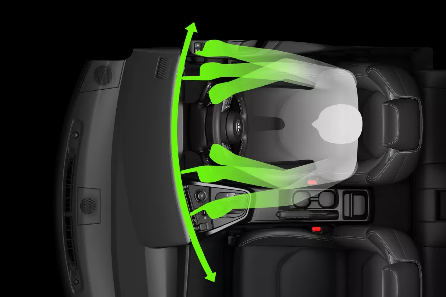 A top down view of the new GR Yaris' interior