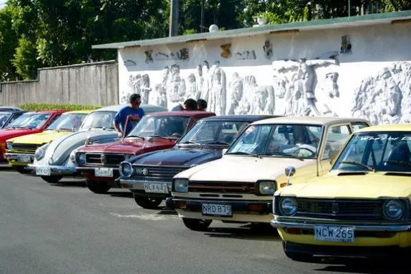 70s cars on the road