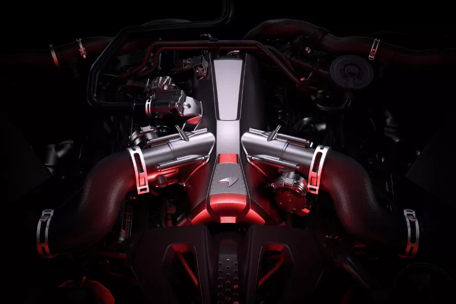 750S' 4.0-liter twin-turbo V8 engine