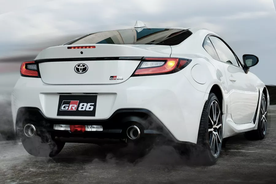 A view of the GR86's rear end