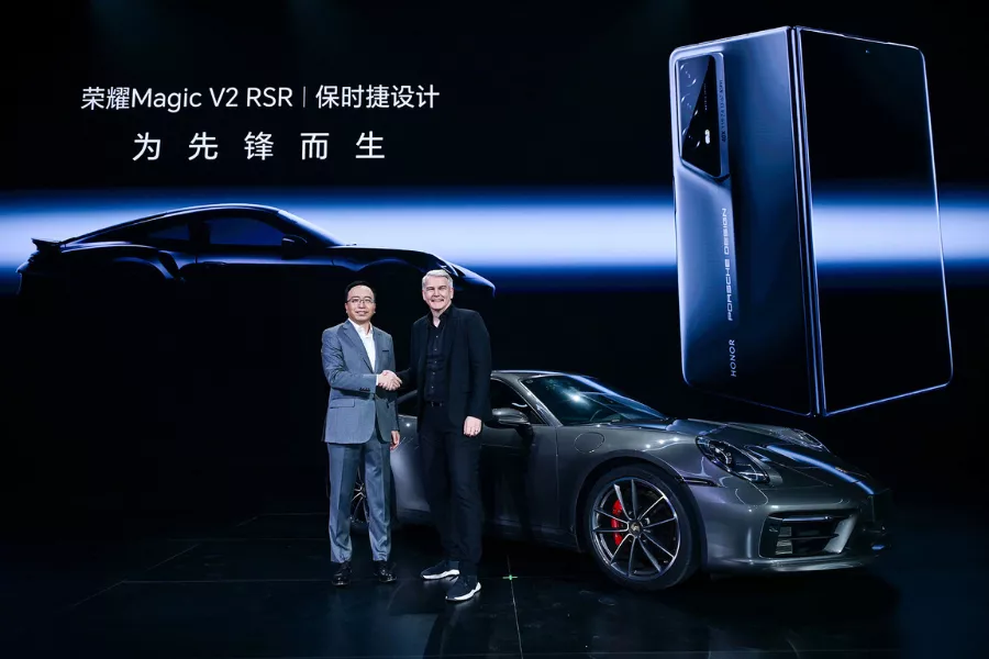 Honor Device Co. Ltd. CEO George Zhao and Porsche Lifestyle Group CEO Stefan Buscher