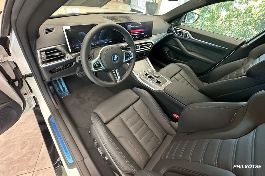 A peek inside the i4 M50's cockpit