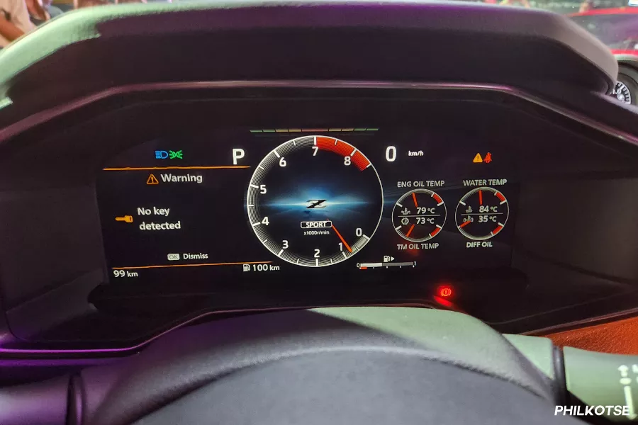 A close look at the Z's digital gauge cluster Z digital gauge cluster
