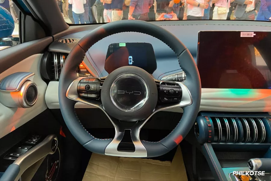 A closer look at it's steering wheel Atto 3 steering wheel