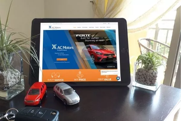 A tablet showing the new AC Motor webpage