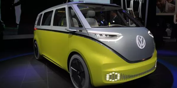 The production of EVs due from 2020 will be based on a new EV architecture. Volkswagen ID Buzz angular front