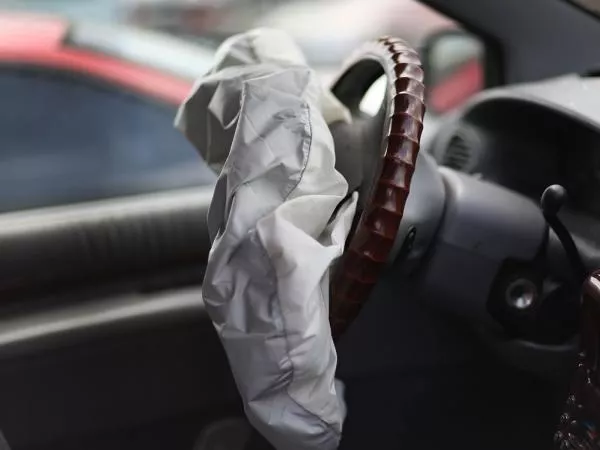 airbag released in car