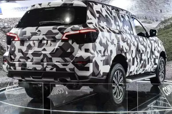 Angular rear of the all-new Nissan SUV at 2018 trans sport show