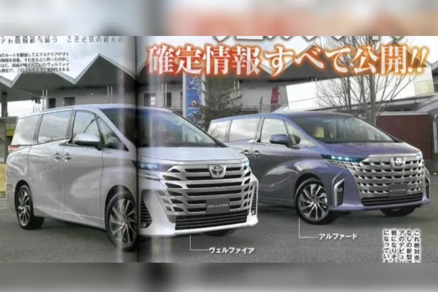 A picture of the supposed new Alphard and Vellfire. 