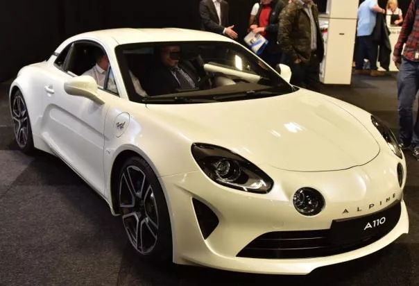 The A110 car will go on sale in the UK in early 2018. Renault Alpine A110 angular front
