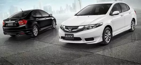 Honda City in black and white