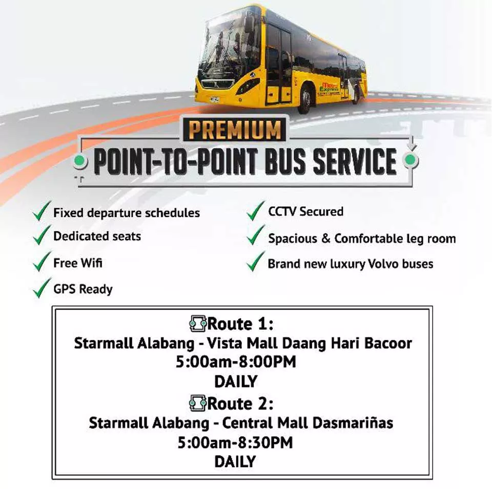 Notice of premium point to point bus service