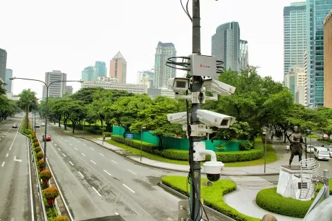  CCTV cameras on a road